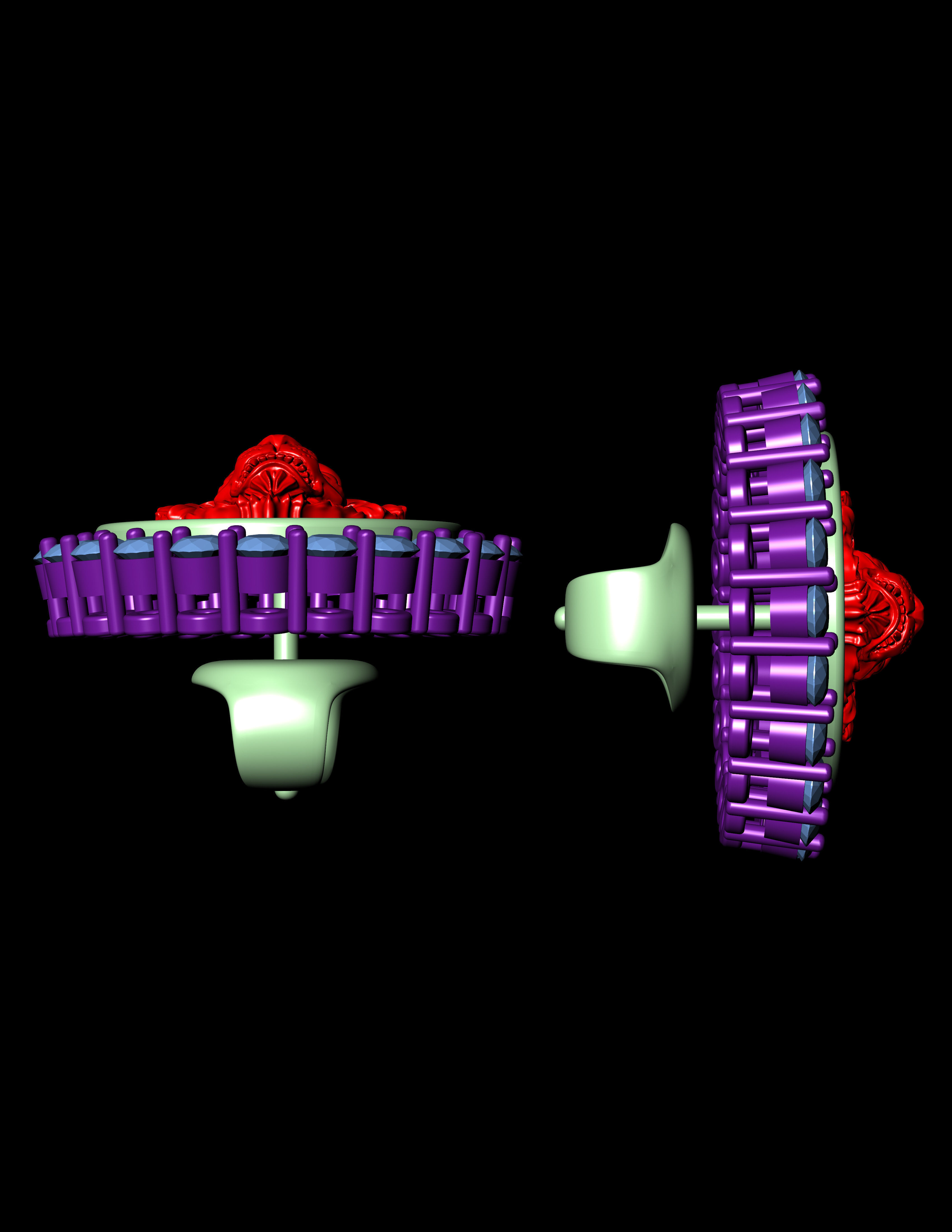 Angry Lion Earring  3D Print Model 3D print model_9