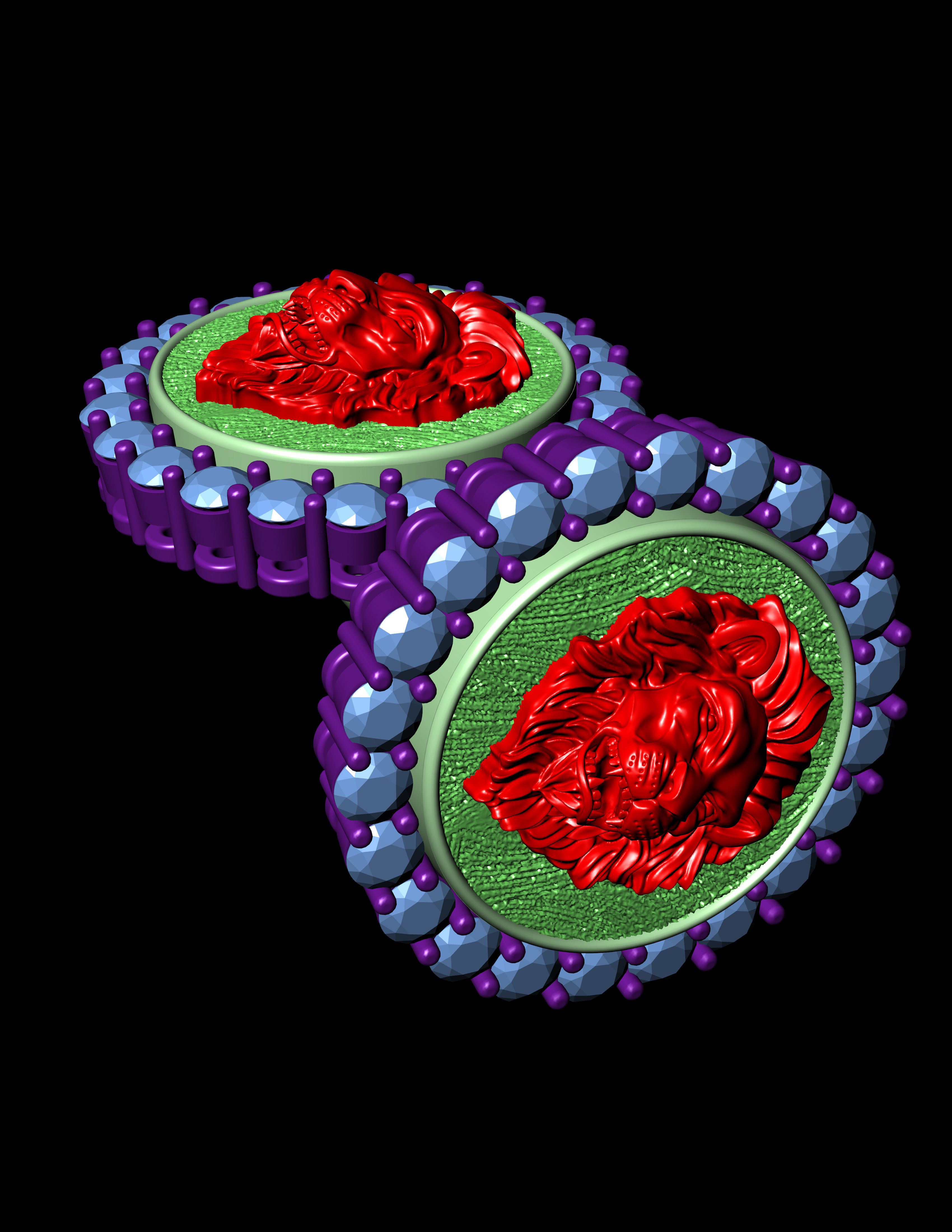 Angry Lion Earring  3D Print Model 3D print model_8