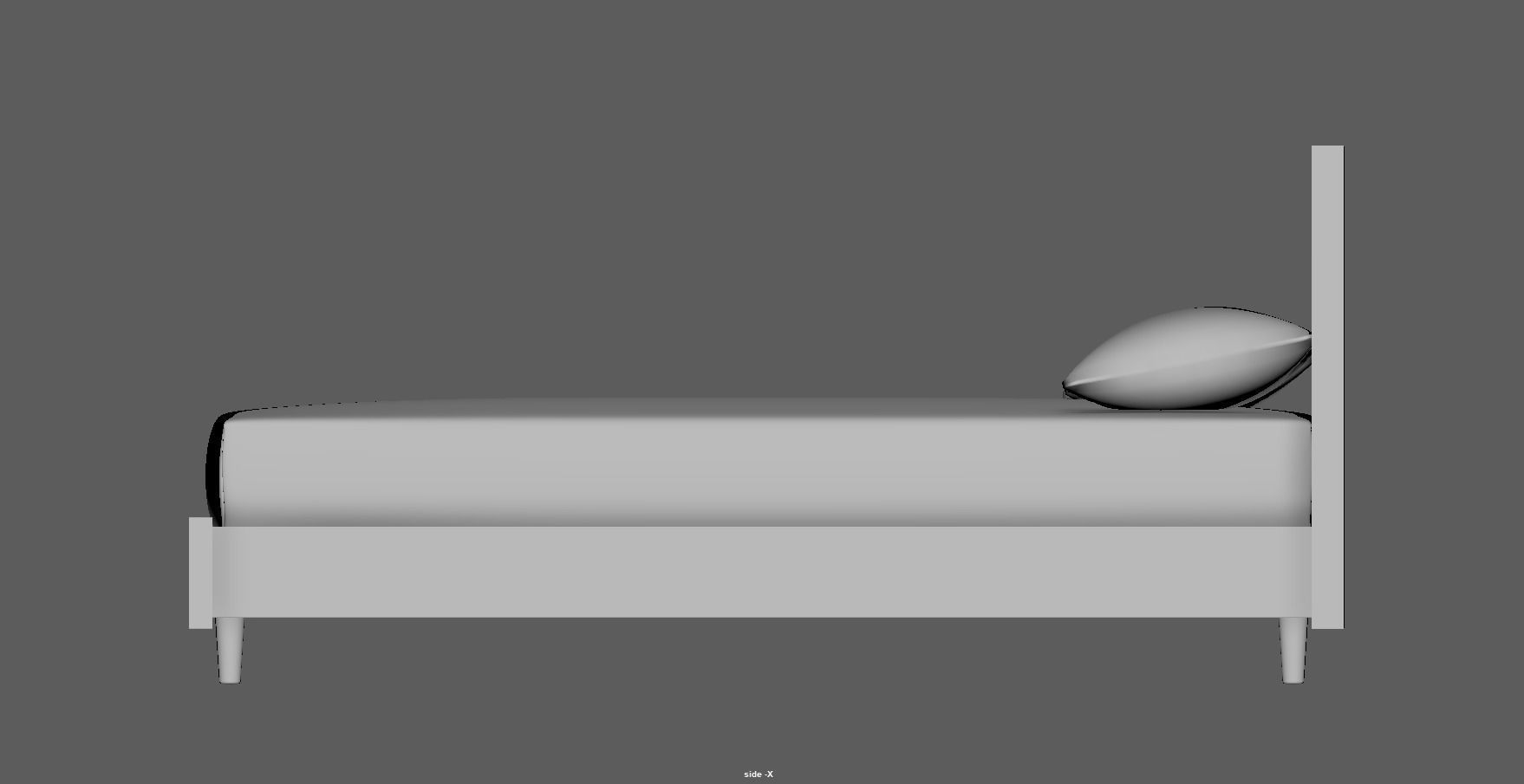 wood bed - queen bed - modern bed - standard bed Low-poly 3D model_22