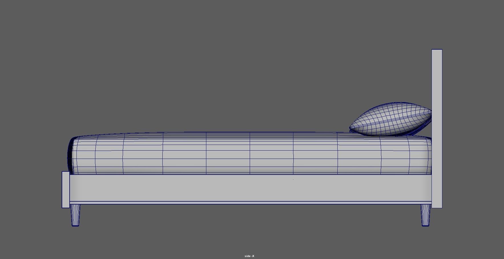 wood bed - queen bed - modern bed - standard bed Low-poly 3D model_23