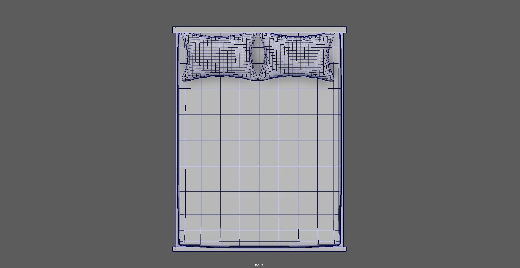 wood bed - queen bed - modern bed - standard bed Low-poly 3D model_19