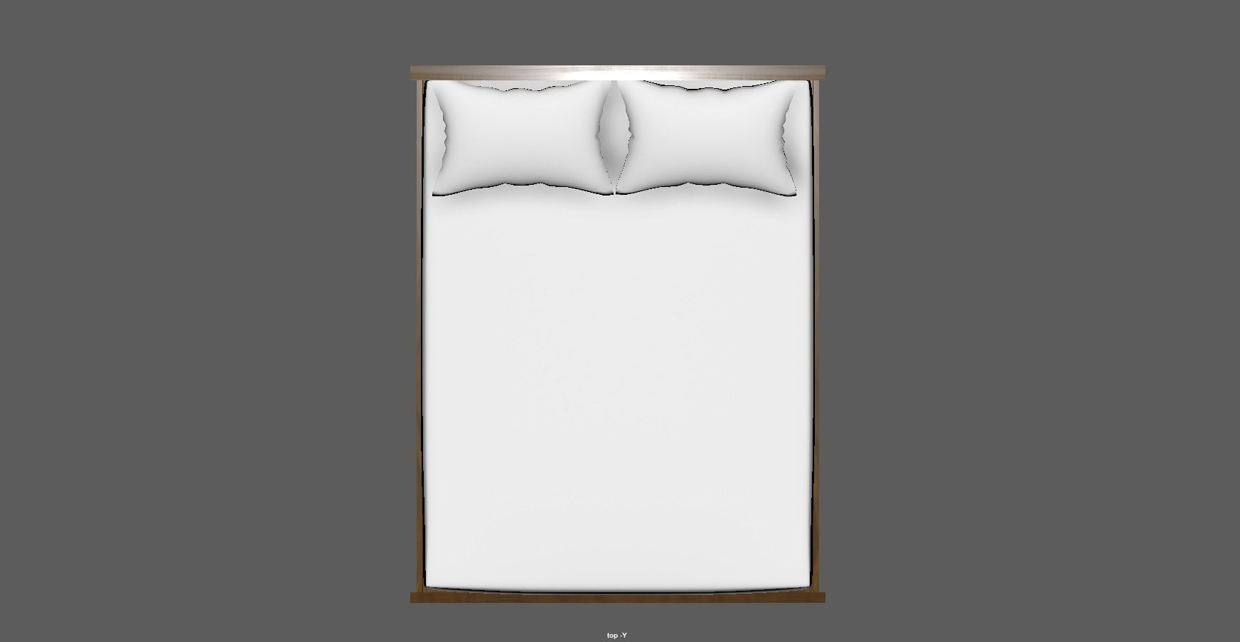 wood bed - queen bed - modern bed - standard bed Low-poly 3D model_15