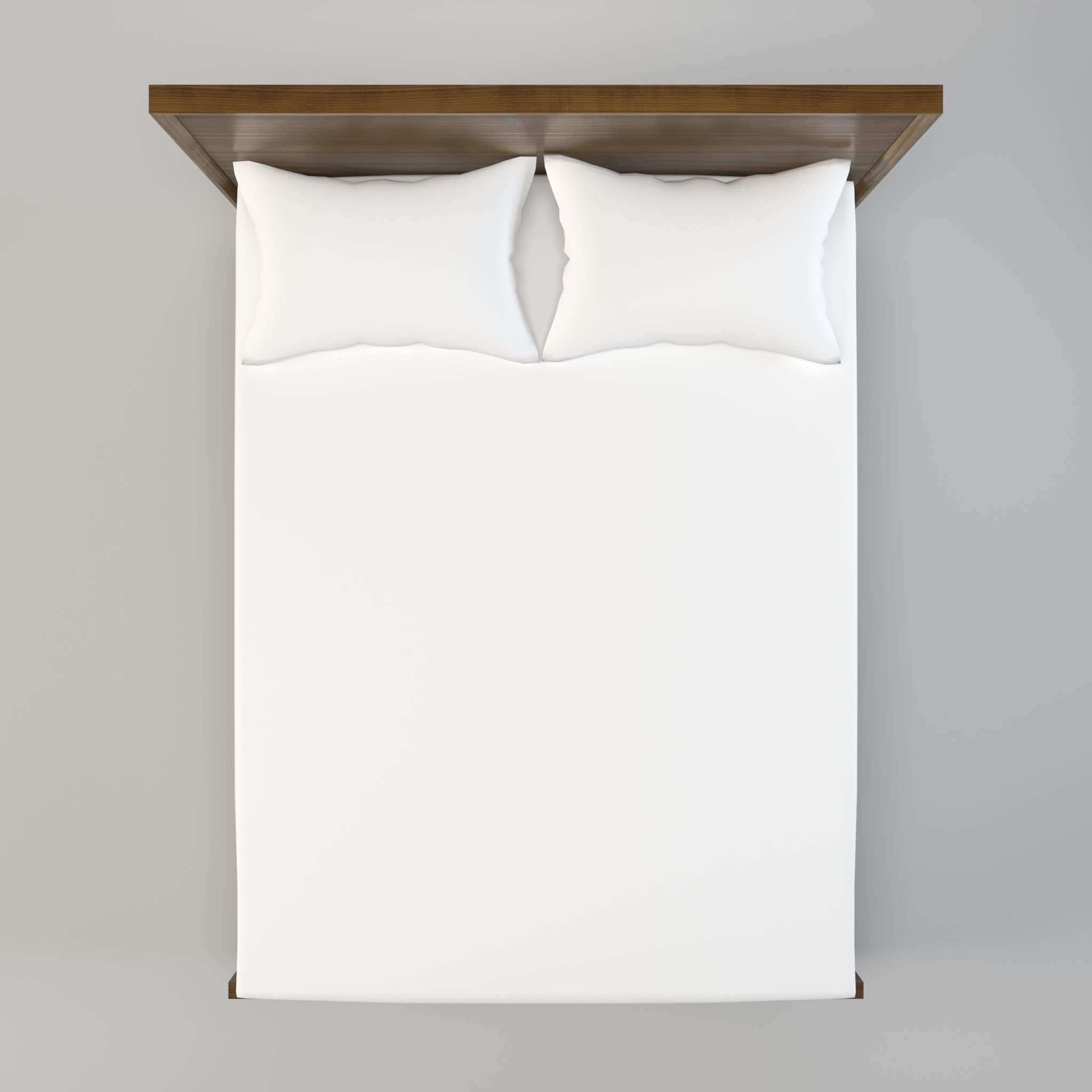 wood bed - queen bed - modern bed - standard bed Low-poly 3D model_27