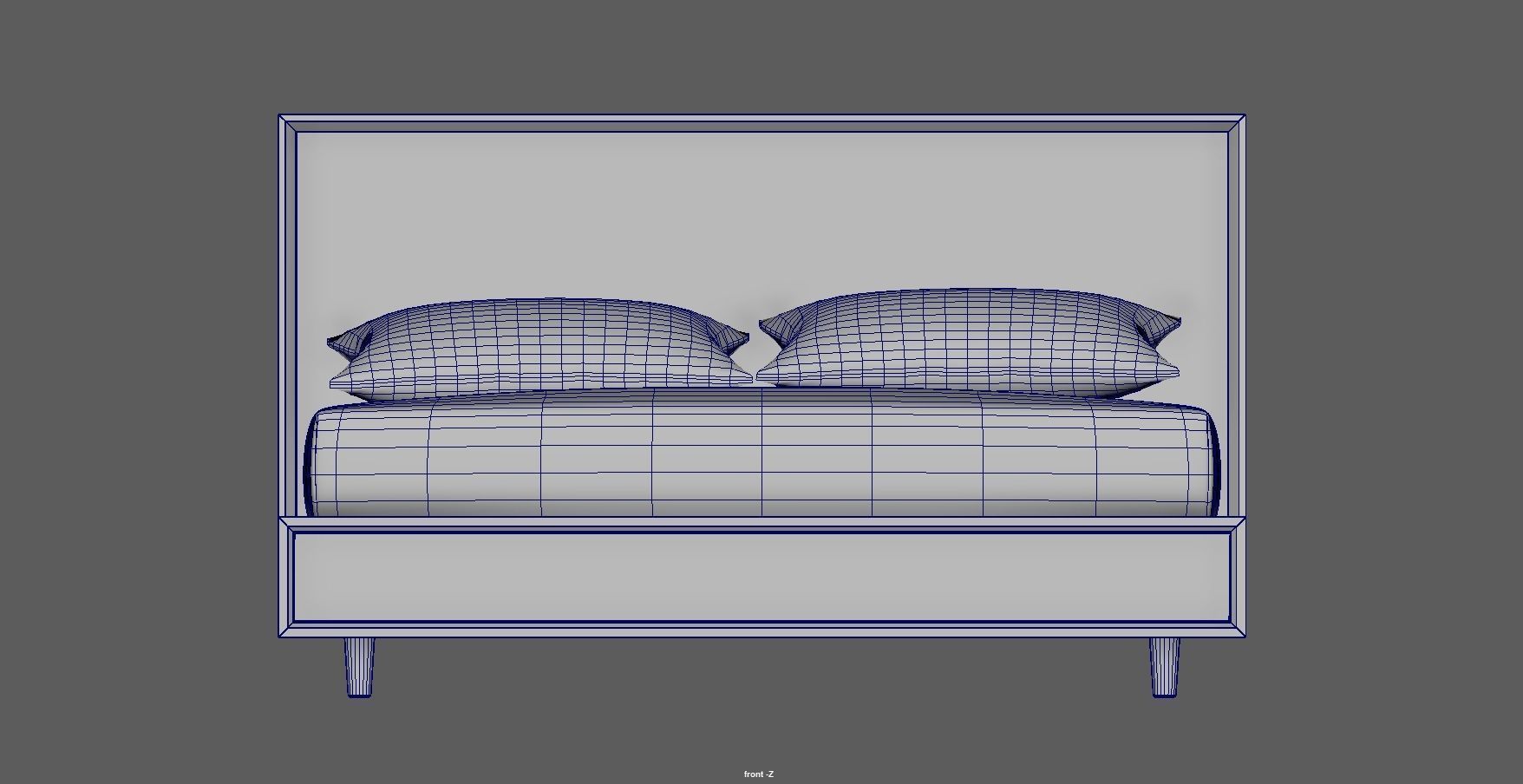 wood bed - queen bed - modern bed - standard bed Low-poly 3D model_14