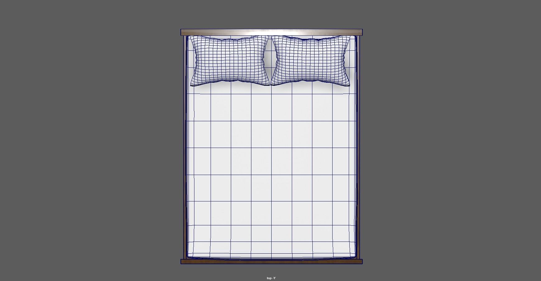 wood bed - queen bed - modern bed - standard bed Low-poly 3D model_17