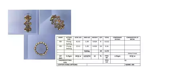 Diamond Band Ring 3D Print Model