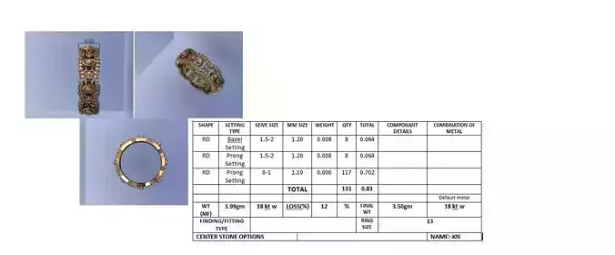 Diamond Band Ring 3D Print Model