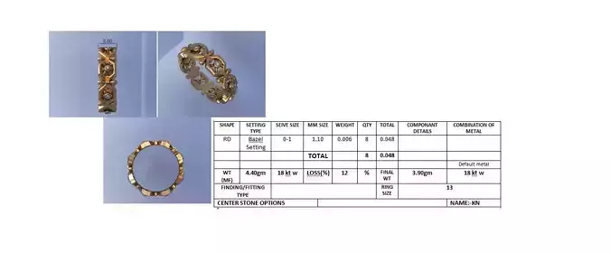 Diamond Band Ring 3D Print Model