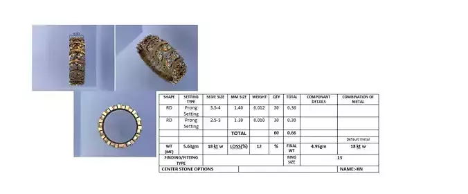 Diamond Band Ring 3D Print Model