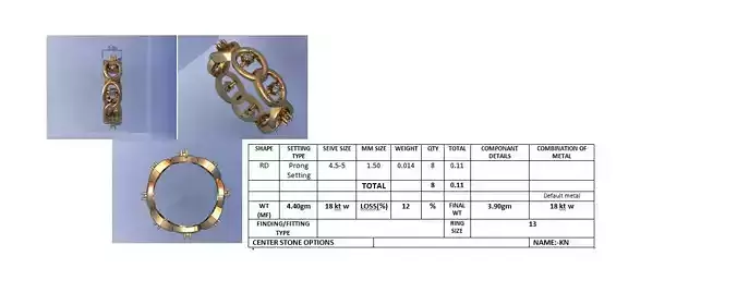 Diamond Band Ring 3D Print Model