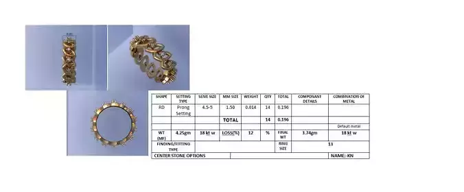 Diamond Band Ring 3D Print Model