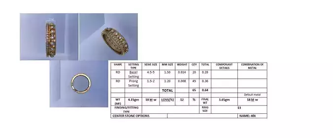 Diamond Band Ring 3D Print Model