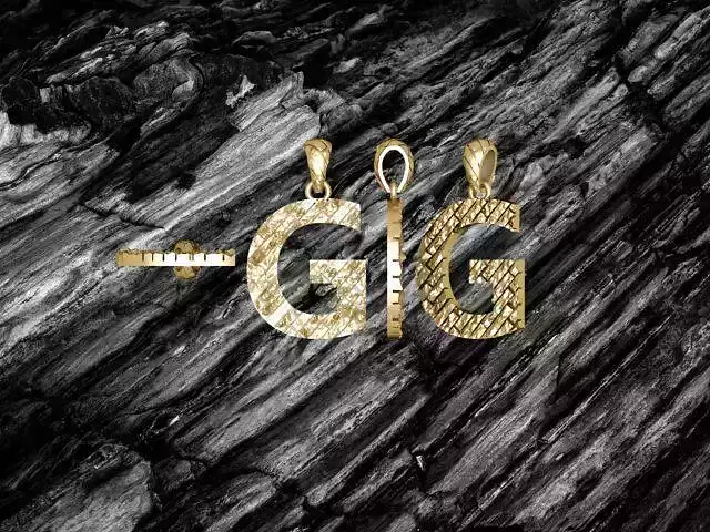 G Letter Alphabet Tiles Texture Pendant 3D Print Model