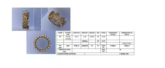 Diamond Band Ring 3D Print Model