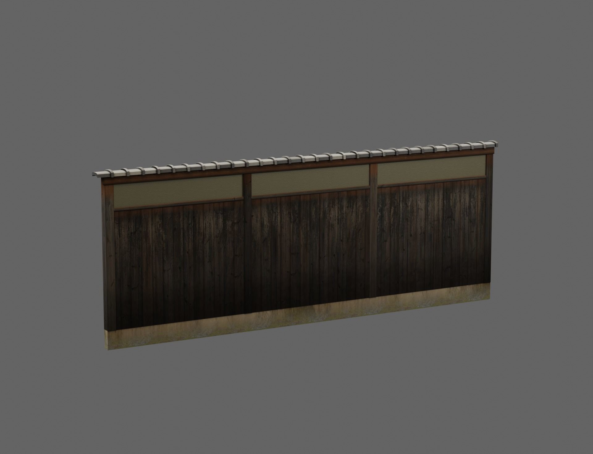 Japanese Old Traditional House Living Room with Courtyard 3D model_11