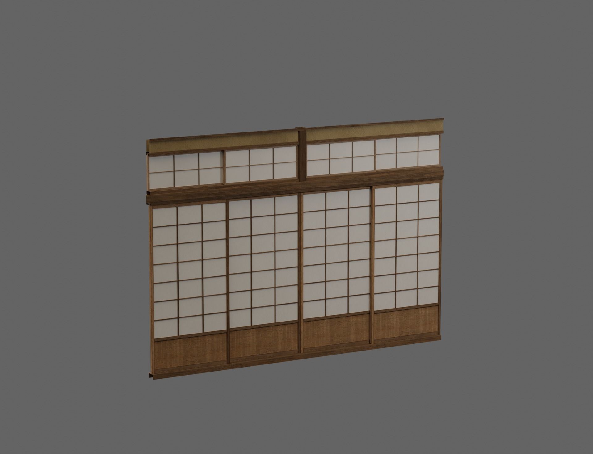 Japanese Old Traditional House Living Room with Courtyard 3D model_17