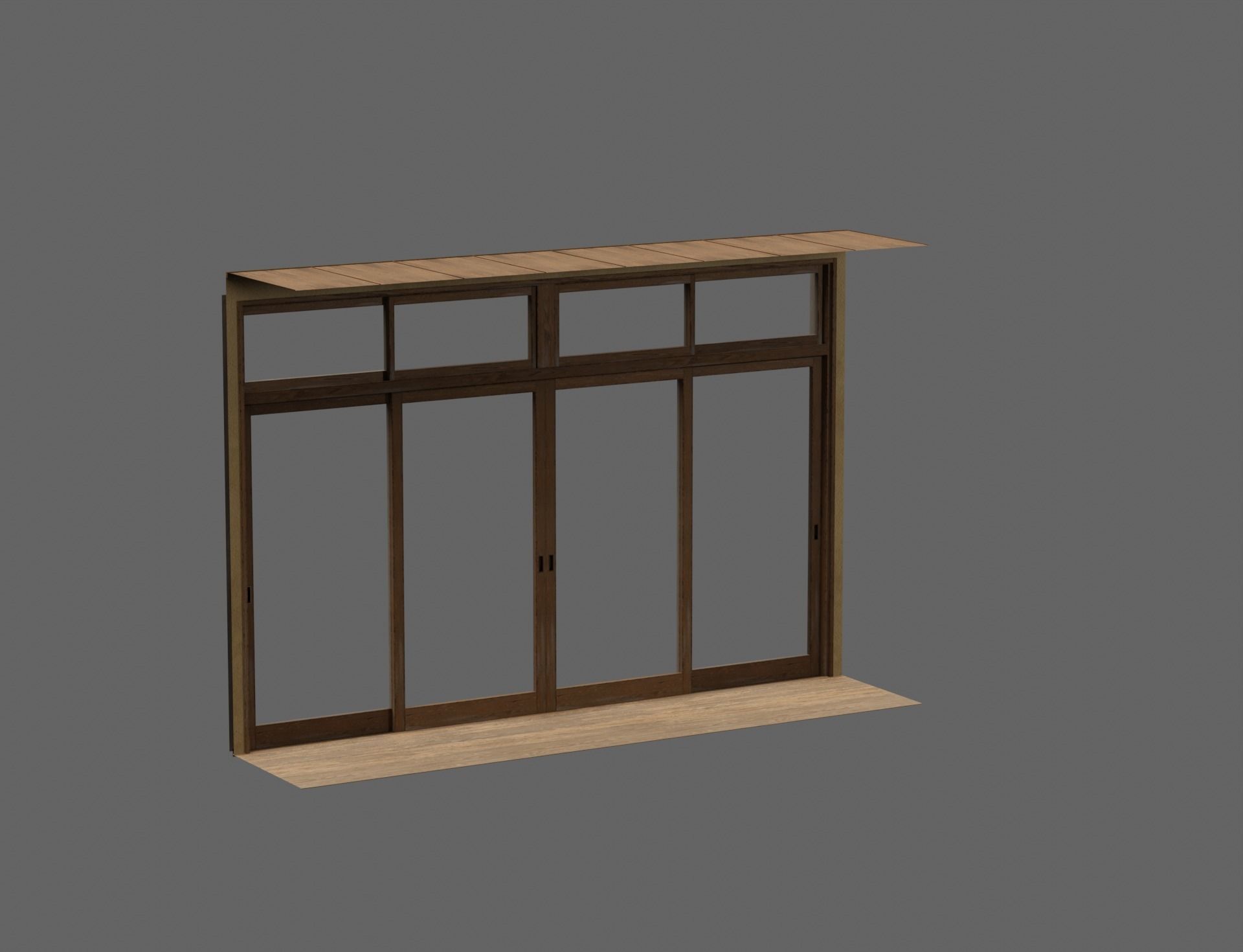 Japanese Old Traditional House Living Room with Courtyard 3D model_29