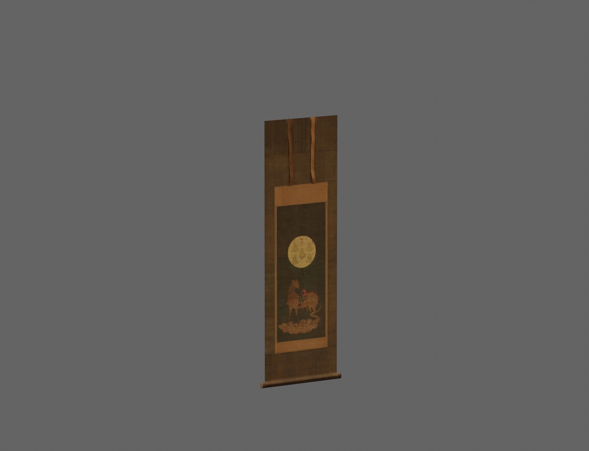 Japanese Old Traditional House Living Room with Courtyard 3D model_35