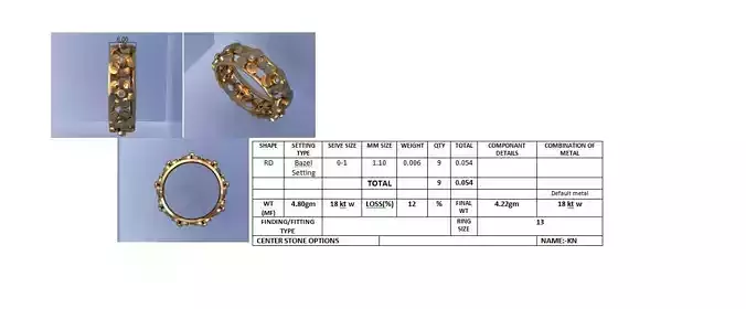 Diamond Band Ring 3D Print Model