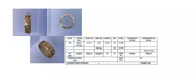 Diamond Band Ring 3D Print Model