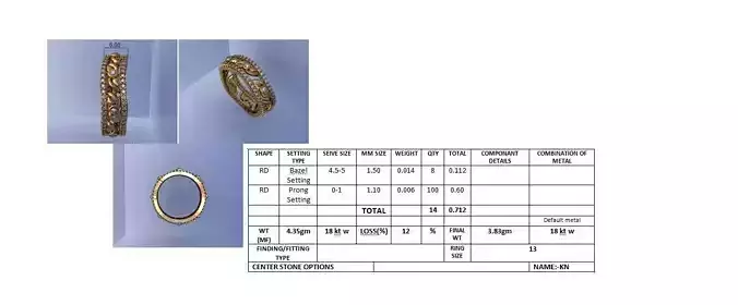 Diamond Band Ring 3D Print Model