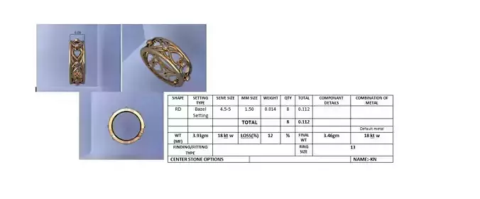 Diamond Band Ring 3D Print Model