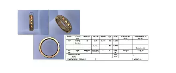 Diamond Band Ring 3D Print Model