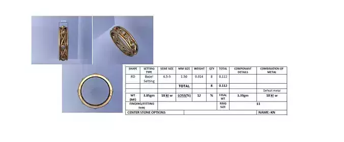 Diamond Band Ring 3D Print Model