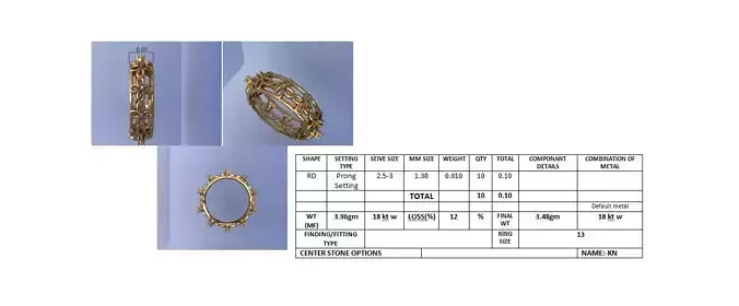 Diamond Band Ring 3D Print Model