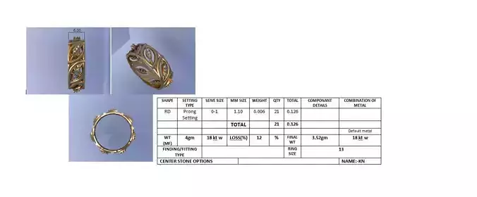 Diamond Band Ring 3D Print Model