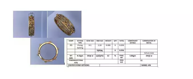 Diamond Band Ring 3D Print Model