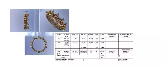 Diamond Band Ring 3D Print Model