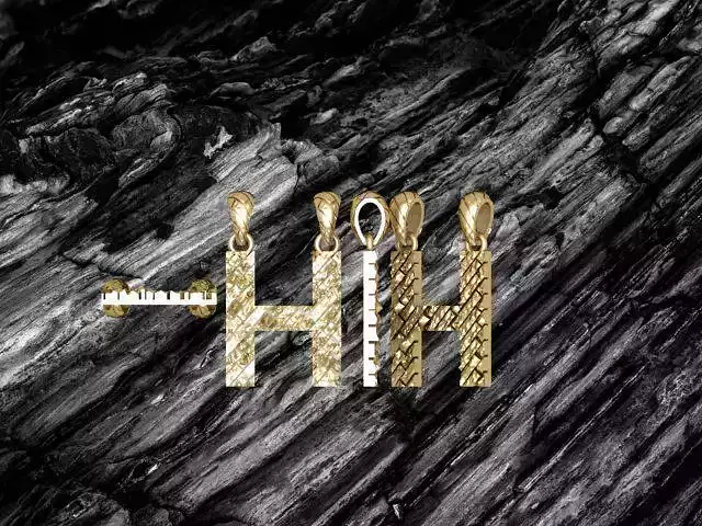 A Letter Alphabet Tiles Texture Pendant 3D Print Model