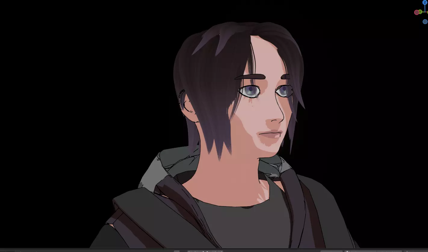 Rae Anime girl Free low-poly 3D model