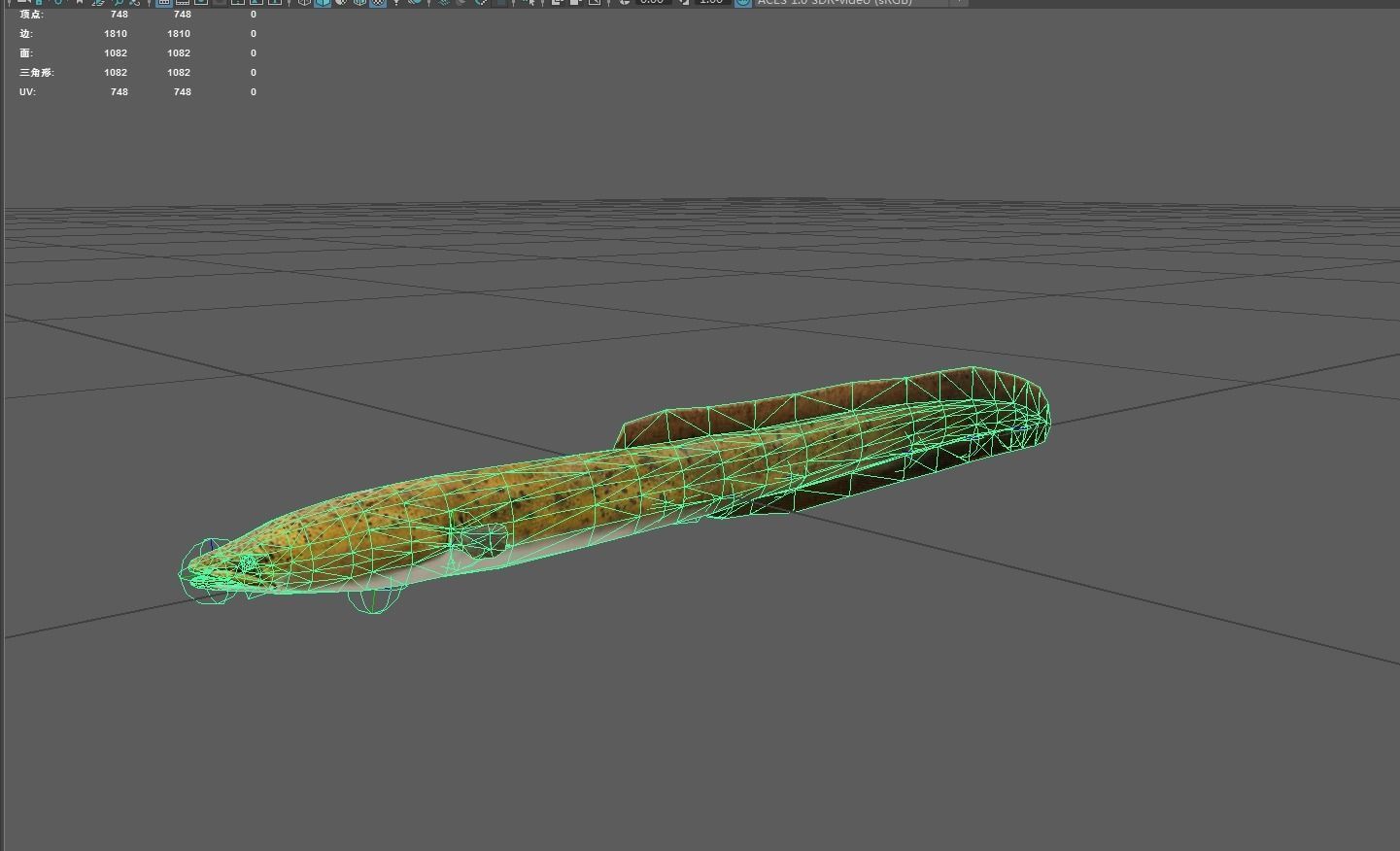 Eel fish Low-poly 3D model_2
