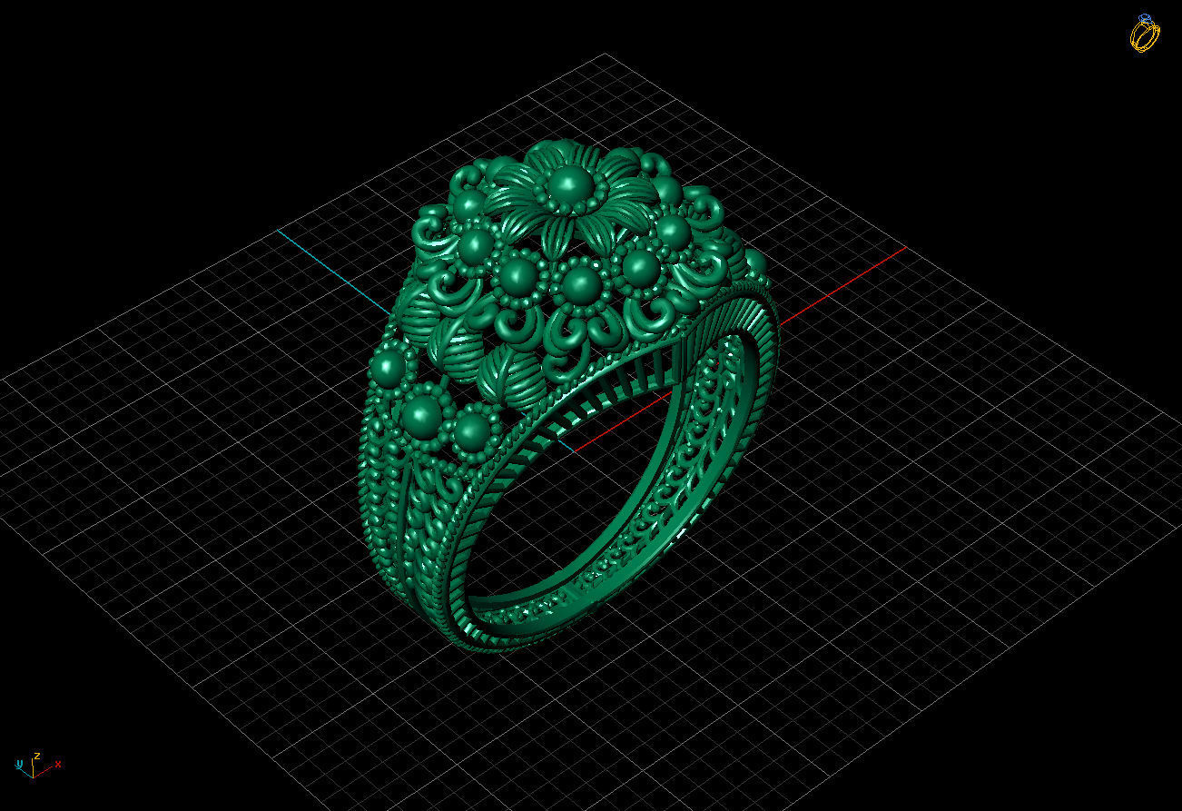 Indian Style Ring  3D print model_2