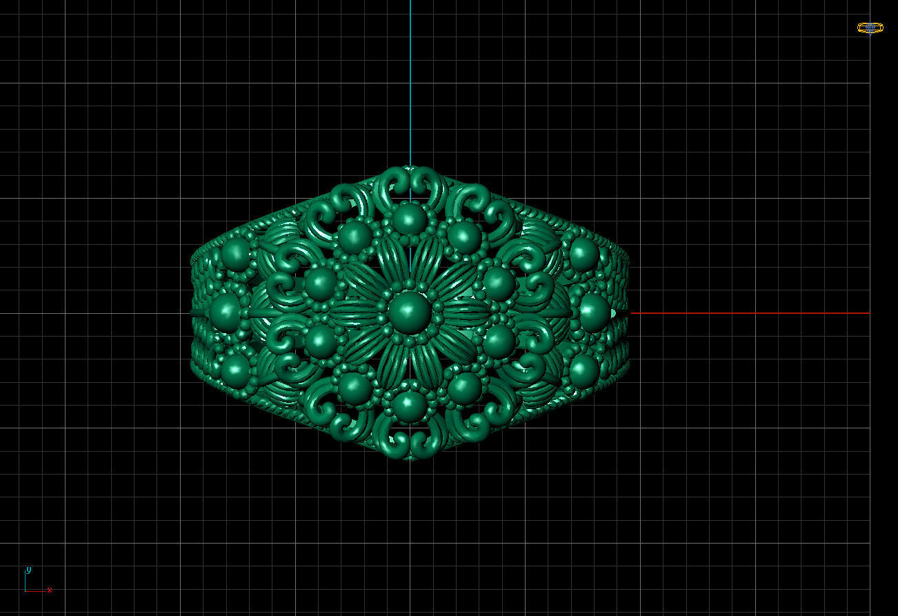 Indian Style Ring  3D print model_3