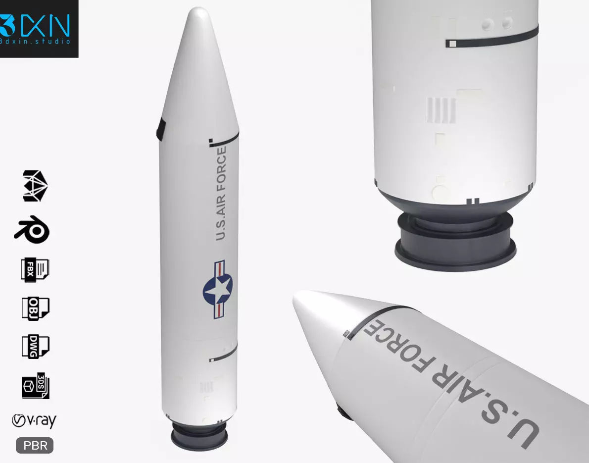 SM-78 Jupiter Ballistic Missile 3D model