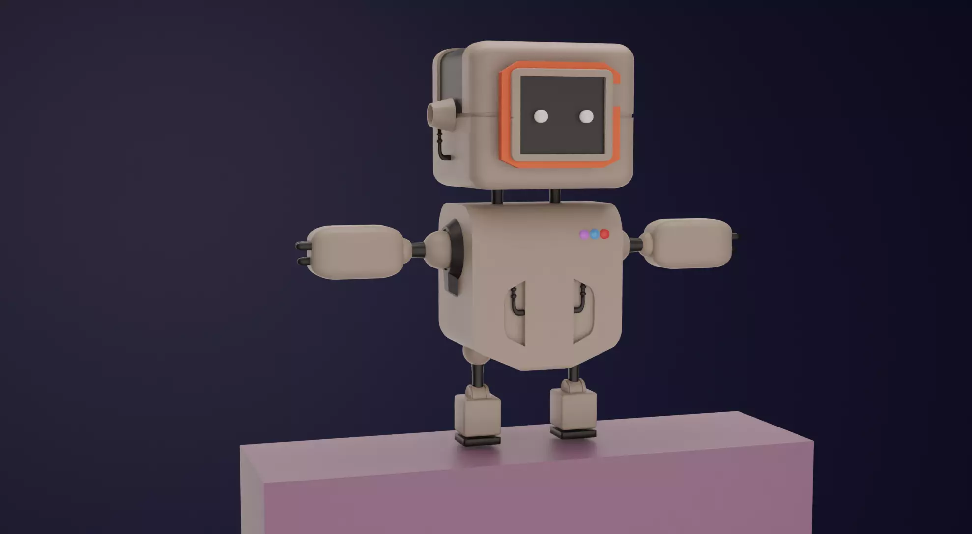 Robot Low-poly 3D model_0