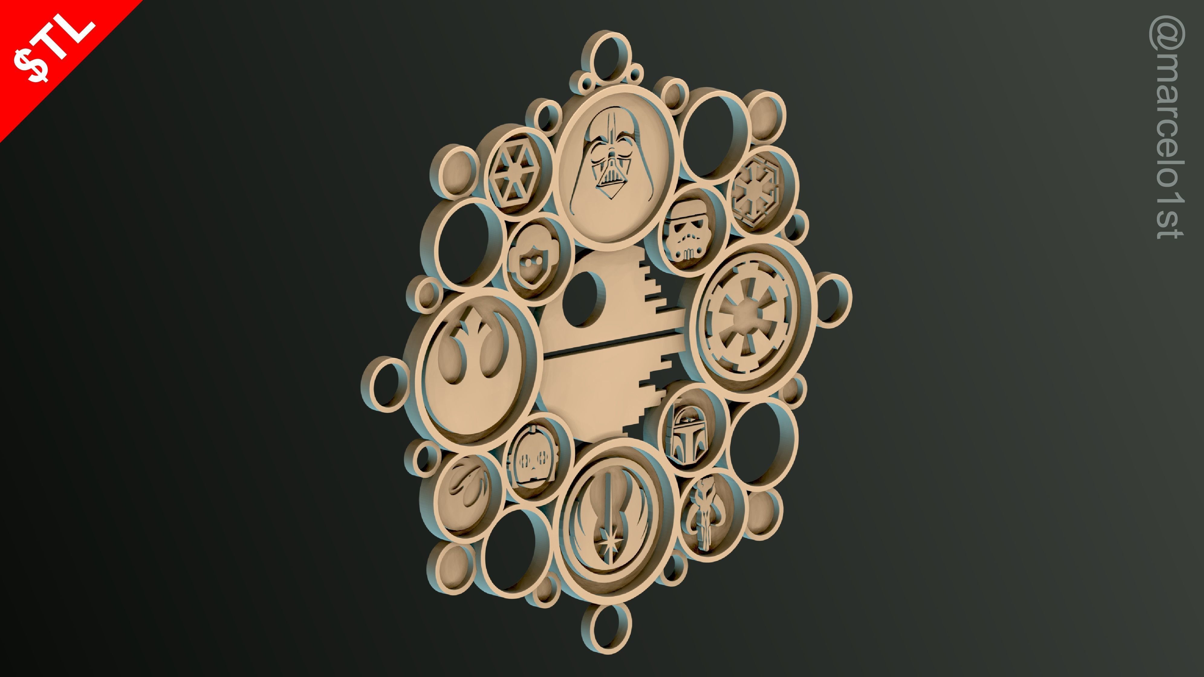 STAR WARS WREATH DECORATION 3D print model_5