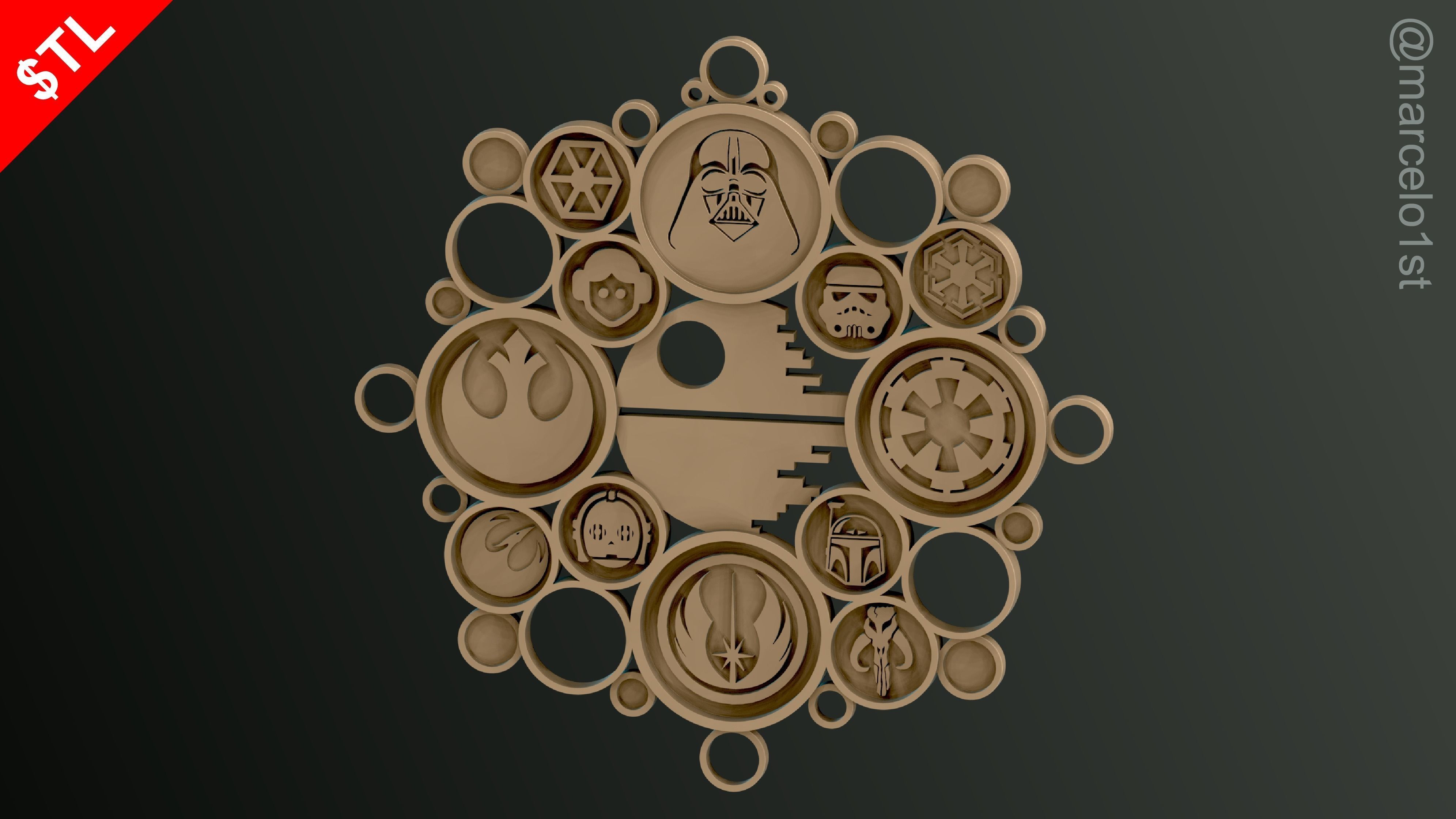 STAR WARS WREATH DECORATION 3D print model_21