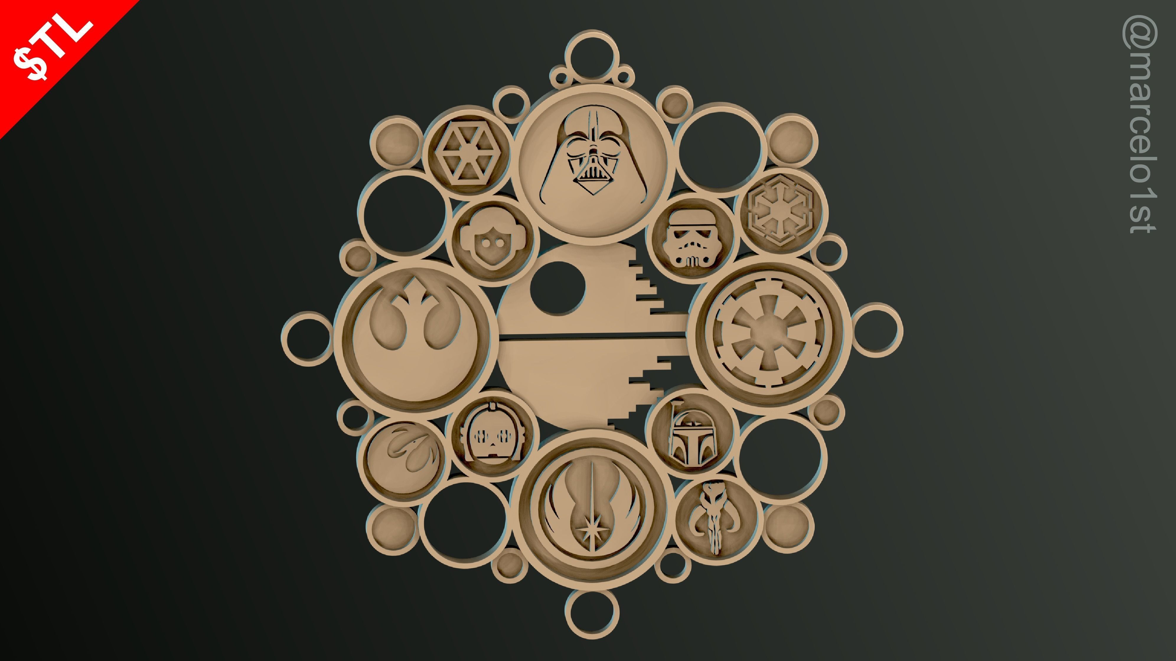 STAR WARS WREATH DECORATION 3D print model_24