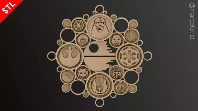 STAR WARS WREATH DECORATION 3D print model STAR WARS WREATH DECORATION 3D print model
