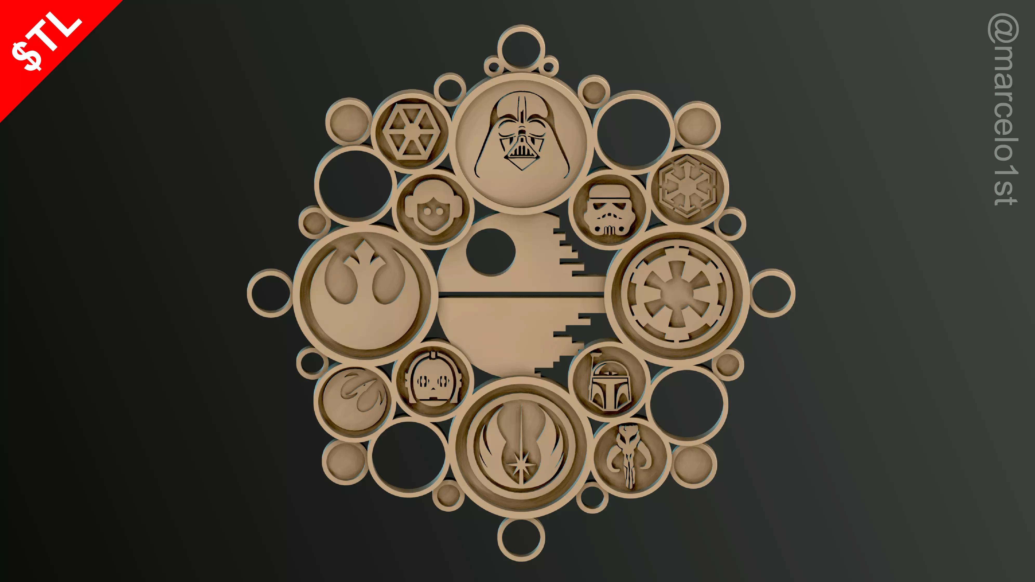 STAR WARS WREATH DECORATION 3D print model_0