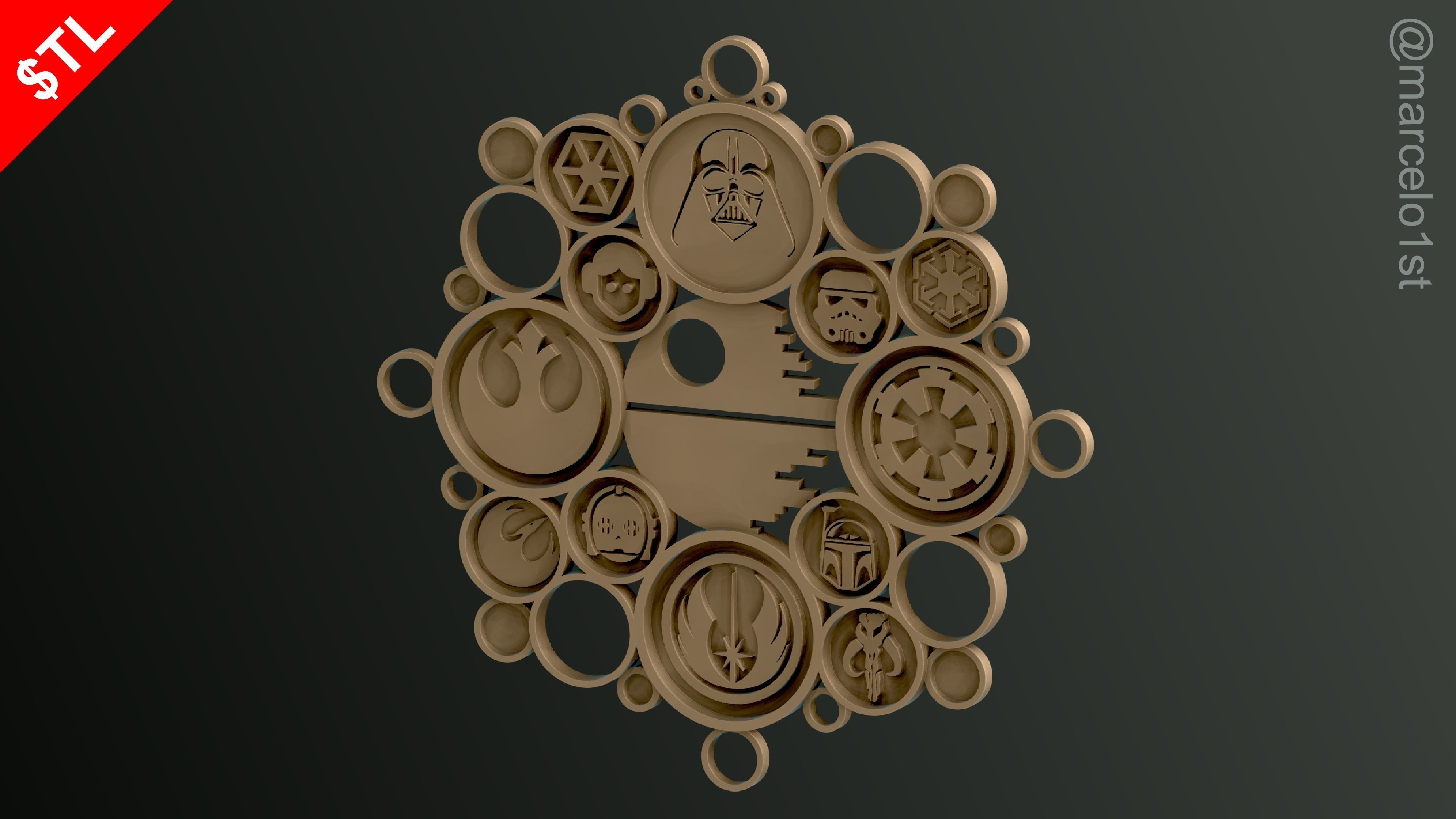 STAR WARS WREATH DECORATION 3D print model_20