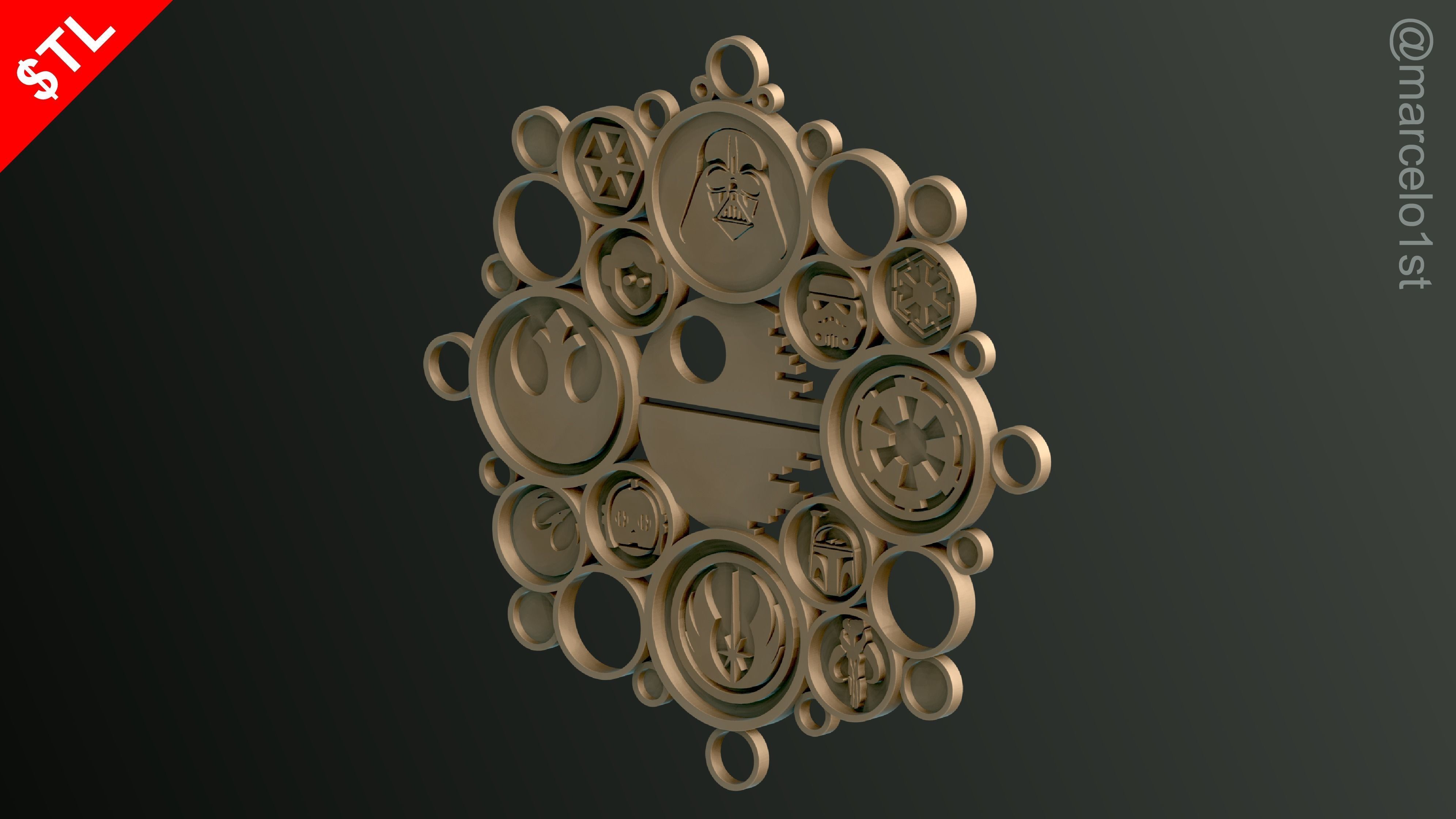 STAR WARS WREATH DECORATION 3D print model_19