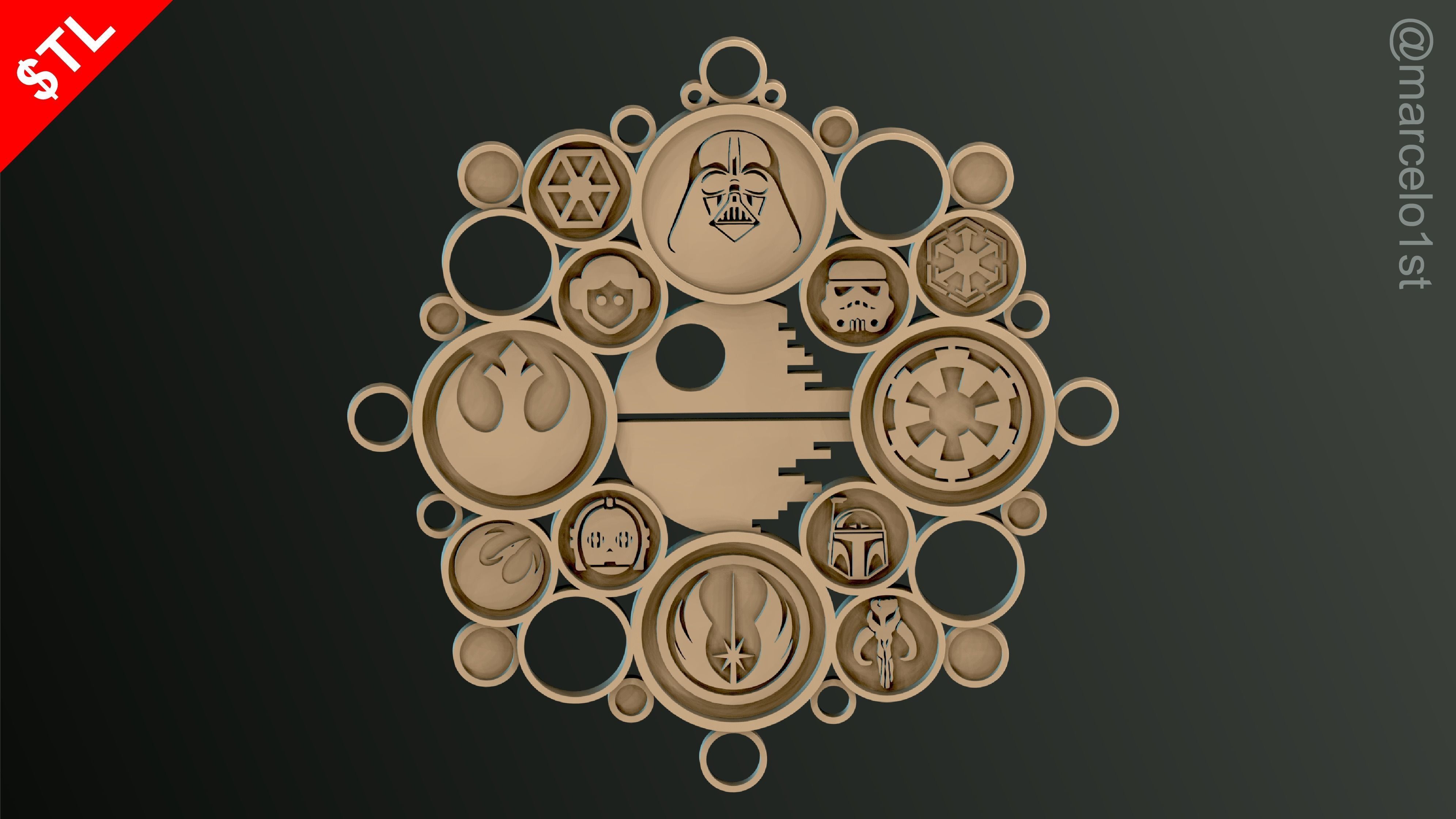 STAR WARS WREATH DECORATION 3D print model_23