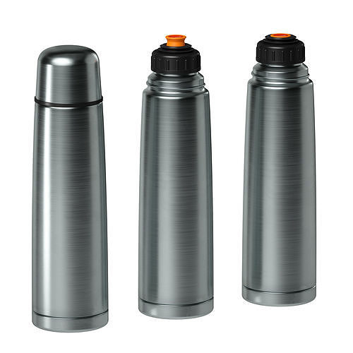 Metal thermos and mug with tea or coffee 3D model 5