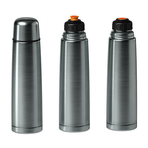 Metal thermos and mug with tea or coffee 3D model 6