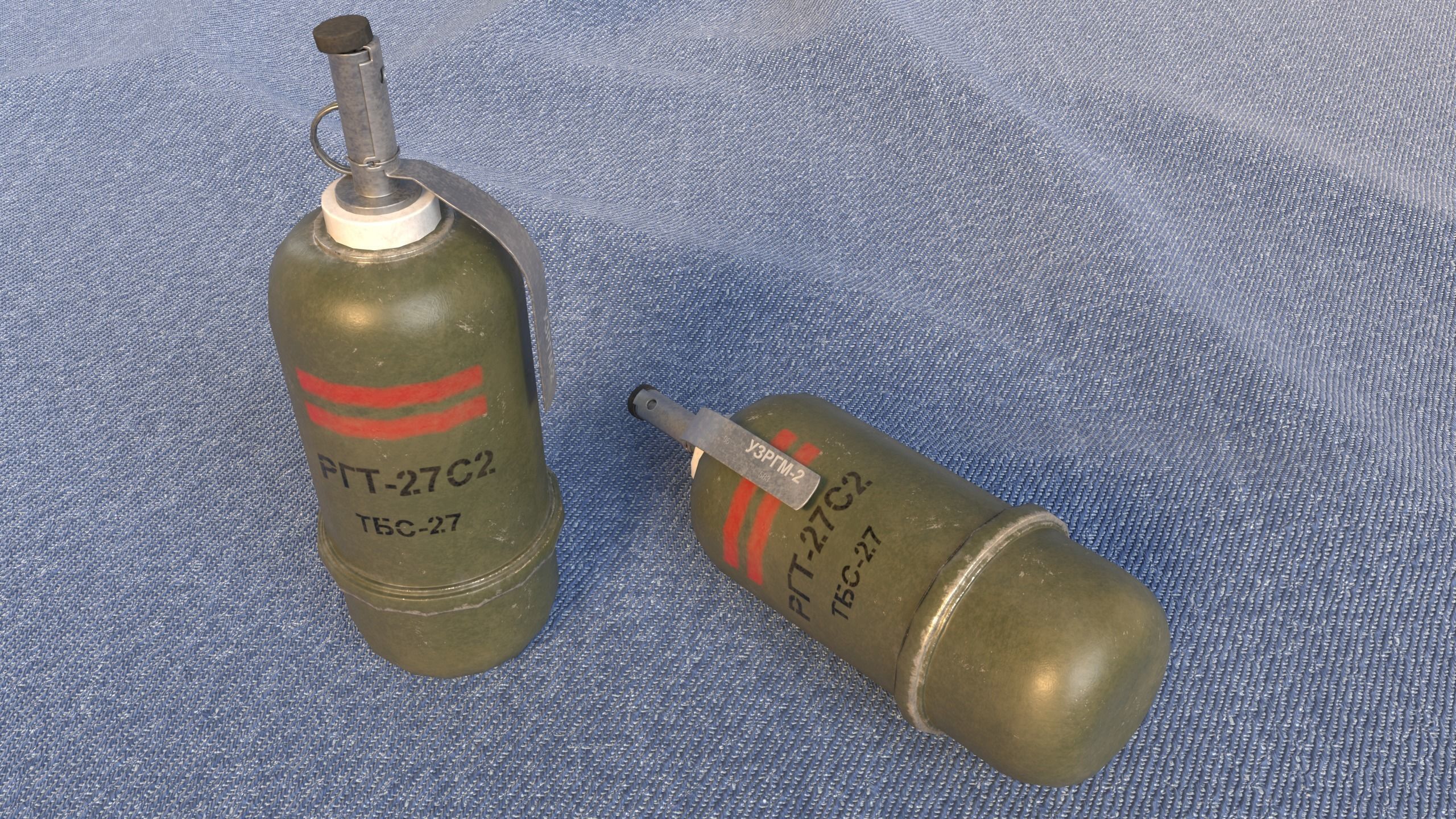 RGT-27S Ukrainian thermobaric grenades Low-poly 3D model_1
